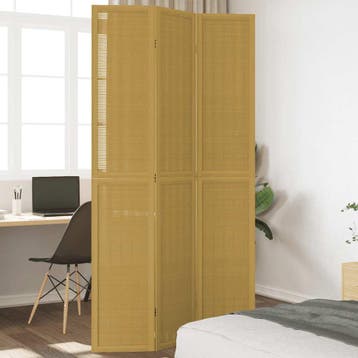 vidaXL Kamerscherm met 3 panelen massief paulowniahout bruin, Verzenden, Nieuw