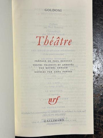 Goldoni; Voltaire; Alexandre Dumas; Paul Claudel -, Antiek en Kunst