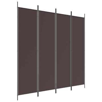vidaXL Kamerscherm met 4 panelen 200x200 cm stof bruin, Verzenden
