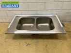 Plan de travail en acier inoxydable Double évier 120 x 70 cm, Verzenden
