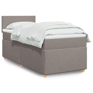 vidaXL Boxspring met matras stof taupe 90x200 cm, Verzenden, Nieuw