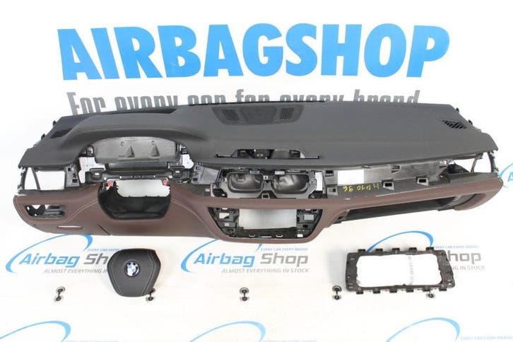 AIRBAG KIT – TABLEAU DE BORD CUIR BRUN/NOIR COUTURE GRIS HUD, Auto-onderdelen, Dashboard en Schakelaars