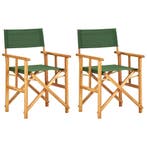 vidaXL Regisseursstoelen 2 st massief acaciahout groen, Verzenden, Nieuw