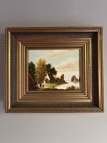 Hendrik Verberk (X - River Landscape with Figures and Castle