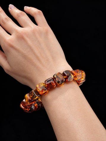 Zeldzaam-stijl Baltische amber armband – amber kralen met