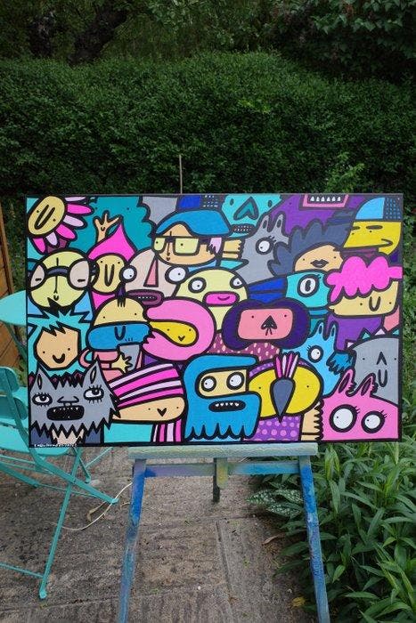 Kev Munday - Life and Times, Antiquités & Art, Art | Peinture | Moderne