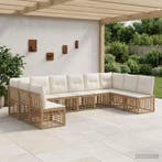 vidaXL Buiten bank set Naturel Polyester, Verzenden, Nieuw