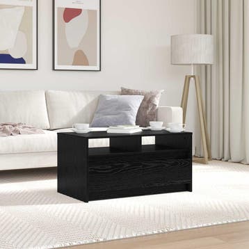 vidaXL Salontafel Zwart Eiken 90 x 50 x 45 cm Bewerkt hout, Verzenden