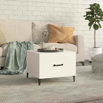vidaXL Salontafel met metalen poten 50x50x40 cm wit, Verzenden
