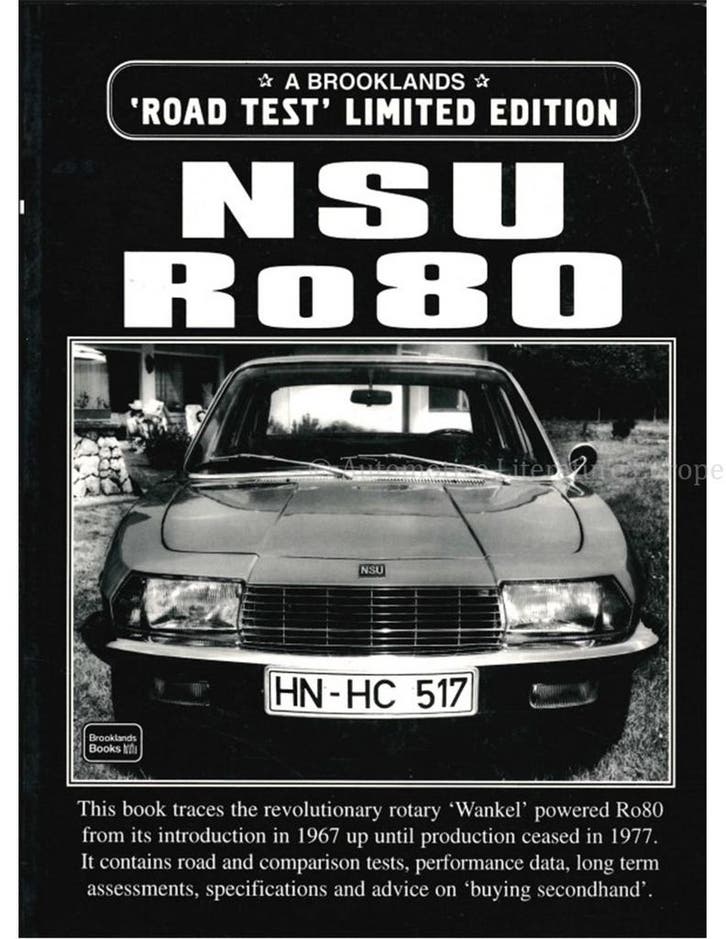 NSU RO 80 (BROOKLANDS ROAD TEST LIMITED EDITION), Livres, Autos | Livres
