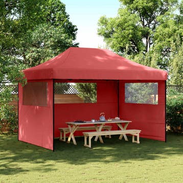 vidaXL Partytent 279 x 410 x 315 cm Bordeauxrood Oxford Stof, Verzenden, Nieuw