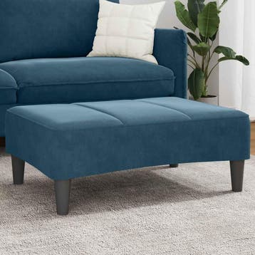vidaXL Voetenbank 77x55x31 cm fluweel blauw, Verzenden