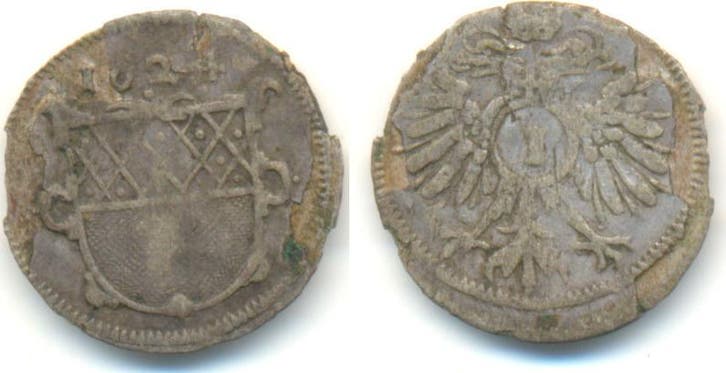 1 Kreuzer 1624 Ulm Stadt:, Postzegels en Munten, Munten | Europa | Niet-Euromunten, België, Verzenden