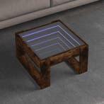 vidaXL Salontafel met Infinity LED 50x53x30 cm gerookt, Verzenden, Nieuw