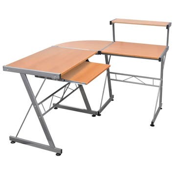 vidaXL Hoekbureau 132x112x99 cm bewerkt hout bruin, Verzenden