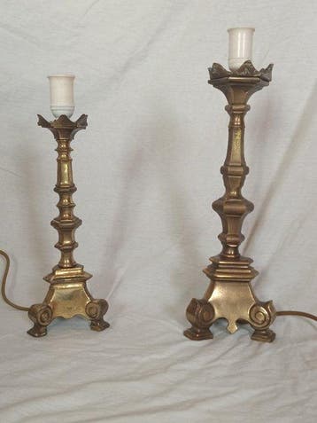 Support de lampe (2) - trépied - Laiton