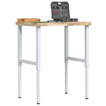 vidaXL Werkbank rechthoekig 80x60x(73-99,5) cm massief, Verzenden