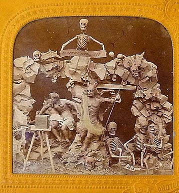 Diablerie tissue stereoview - La Photographie de Satan -
