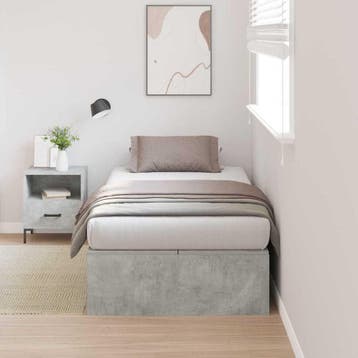 vidaXL Opbergbedframe met opslag Beton Grijs 80 x 200 cm, Verzenden, Nieuw