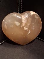 Natural Agate Palmstone - heart - 6x6.5 cm - cherry blossom, Verzenden