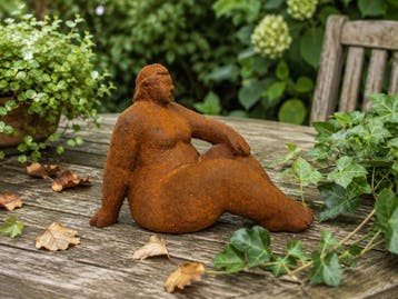 Statue, sculpture of an artful and abstract statue of a