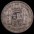 Spanje. Primera República. 2 Pesetas 1870*74 DEM (Zonder