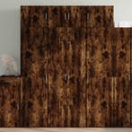 vidaXL Opbergkast 70x42,5x225 cm bewerkt hout gerookt, Huis en Inrichting, Verzenden, Nieuw