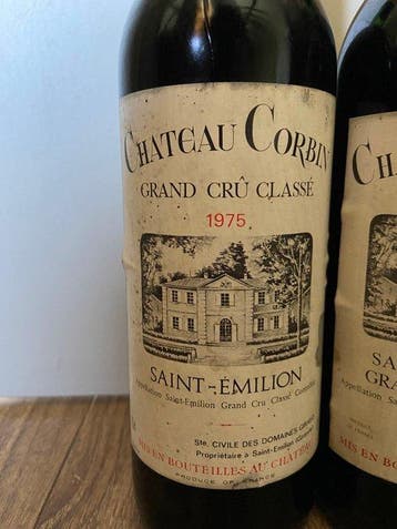 1975 Chateau Corbin - Bordeaux, Saint-Émilion Grand Cru, Verzamelen, Wijnen, Nieuw