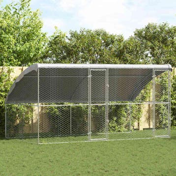 vidaXL Hondenhok 2 pcs Zilver 4 x 2 x 2 m Gegalvaniseerd, Verzenden, Nieuw