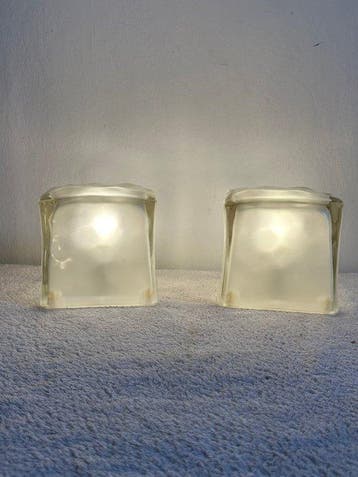 IKEA - Tafellamp (2) - Iviken - Glas, Plastic
