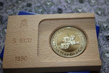 Spanje. 5 Ecu 1990 Proof (Zonder minimumprijs)
