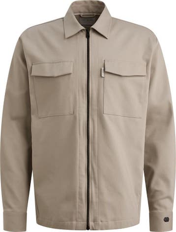 Cast Iron Tech Overshirt Zip Beige maat Maat 52/54 (L) Heren, Verzenden