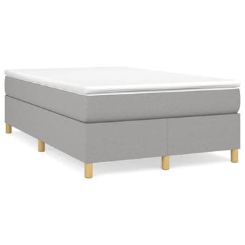 vidaXL Boxspring met matras stof lichtgrijs 120x190 cm, Verzenden, Nieuw