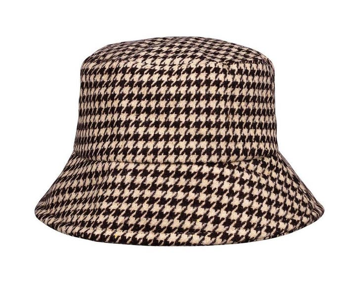 Bucket Hat Hoedje – Ruit Patroon – One Size – Beige Bruin, Kleding | Dames, Hoeden en Petten