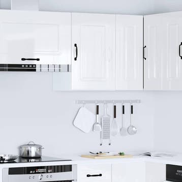 vidaXL Keukenbovenkast Kalmar bewerkt hout hoogglans wit, Huis en Inrichting, Verzenden, Nieuw