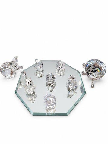 Swarovski - Beeldje - Kristallen dierfiguren set met spiegel