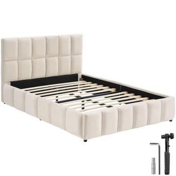 Stoffen bed Shirley met lattenbodem, draagkracht 250 kg, Verzenden, Nieuw