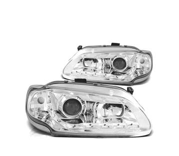 Phares Pour Renault Megane 96-99 Feux Diurnes Led Fond Chrom, Verzenden, Nieuw