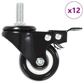 vidaXL Zwenkwielen 12 st met remmen 50 mm, Verzenden, Nieuw