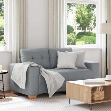 vidaXL Loveseat bank / zetel 160x77x82 cm stof lichtgrijs, Verzenden, Nieuw