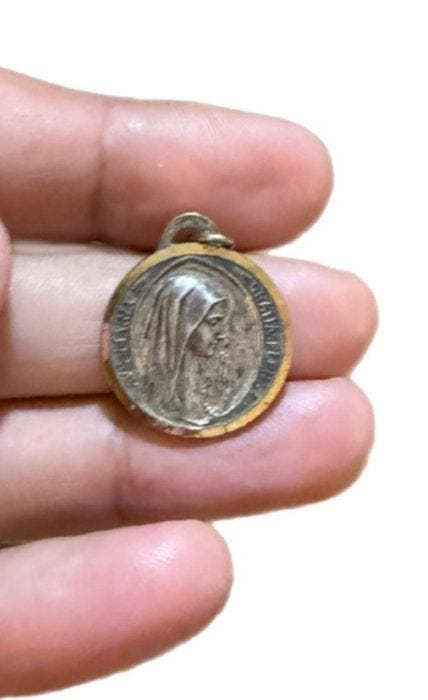 Mysterieuze devotionele medaille Regina Coeli – Mariaans, Antiquités & Art, Curiosités & Brocante