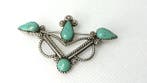 Zonder minimumprijs - Broche Zilver - 11.00ct. tw. Turquoise