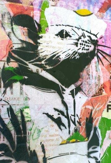 lasveguix (1986) - Banksy rat tribute, Antiquités & Art