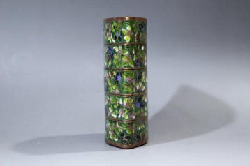 Koper, cloisonné-emaille, zijde, glas - Japan - Meiji