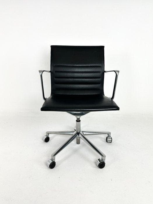 ICF - Una Chair - Chaise - Aluminium, Cuir, Antiquités & Art, Antiquités | Meubles | Chaises & Canapés
