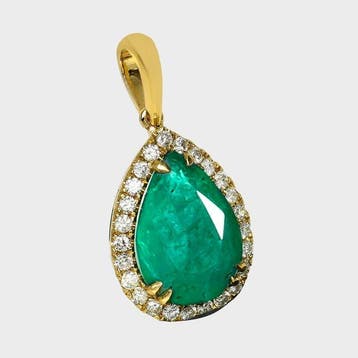 Zonder minimumprijs - Hanger - 14 karaat IGI 3,68 ct Zambia