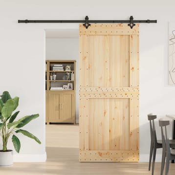 vidaXL Schuifdeur NARVIK Naturel en Zwart 100 x 210 cm, Verzenden, Nieuw