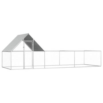 vidaXL Kippenren 6x2x2 m gegalvaniseerd staal, Verzenden