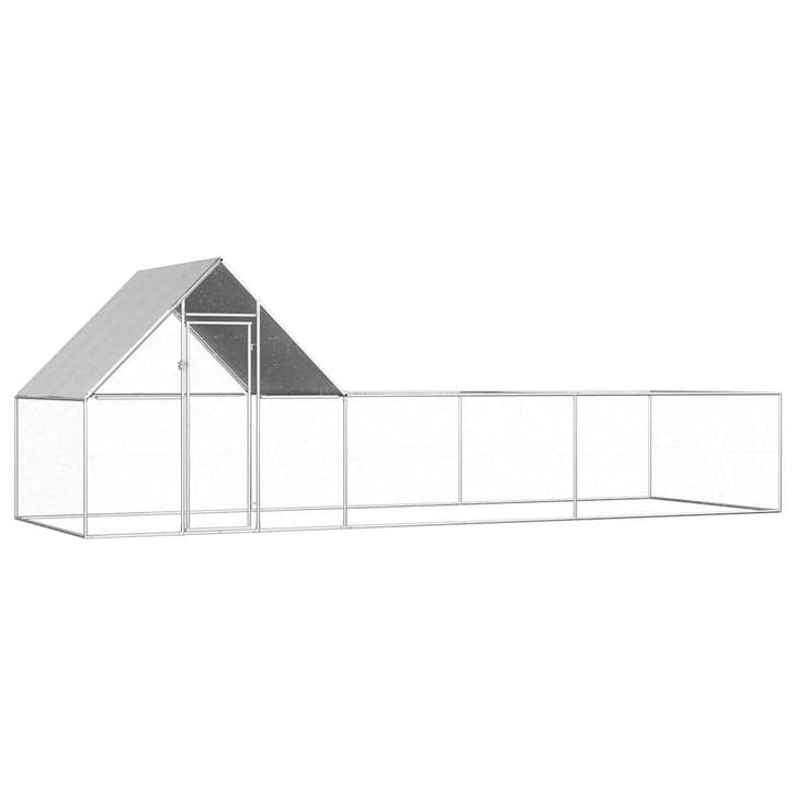 vidaXL Kippenren 6x2x2 m gegalvaniseerd staal, Dieren en Toebehoren, Knaagdieren en Konijnen | Hokken en Kooien, Nieuw, Verzenden