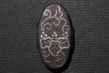 Katana - Fer forgé - C5-907 Iron Kirimon Silver Zogan Fuchi